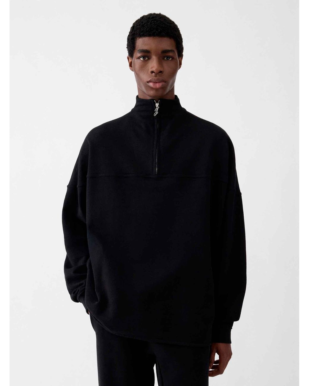 Jacquemus Black Rond Carré Zip-Up Sweatshirt for men