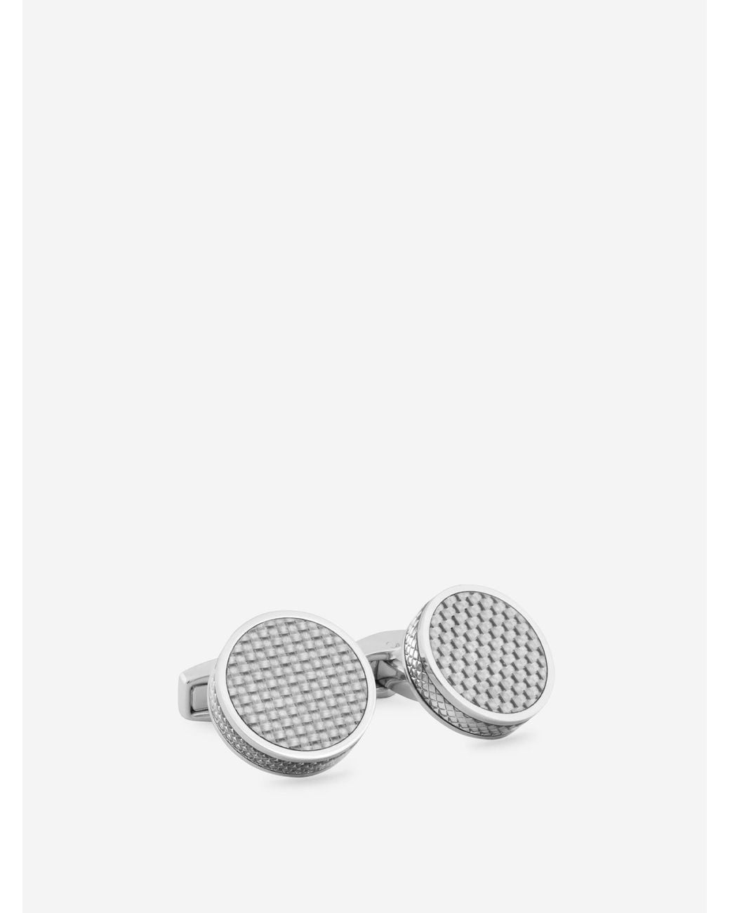 Tateossian White Carbon Twist Cufflinks for men