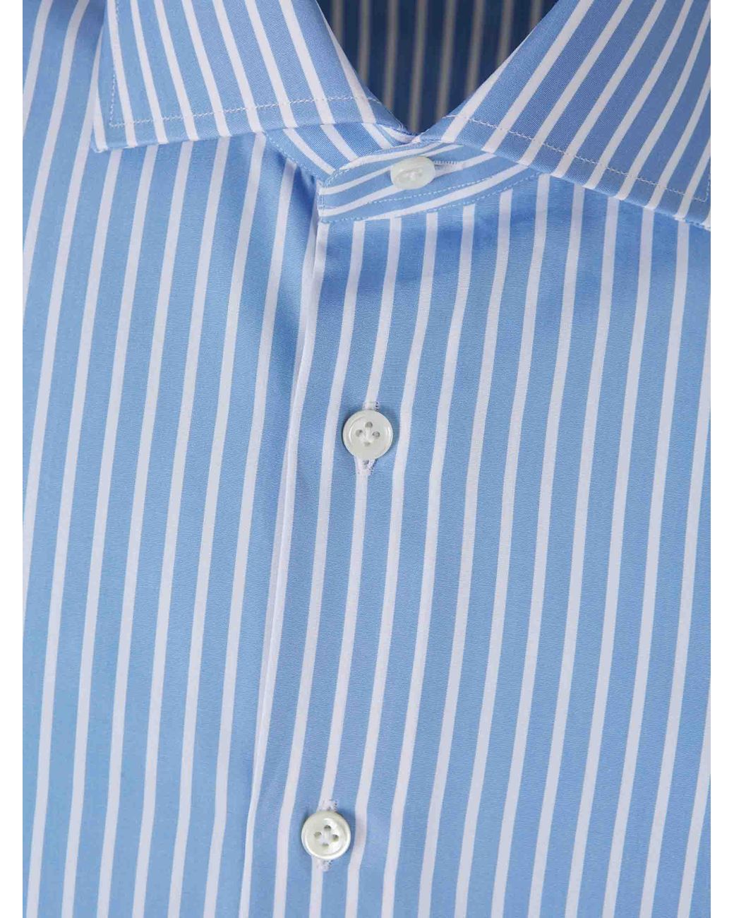 Santa Eulalia Blue Striped Cotton Shirt for men