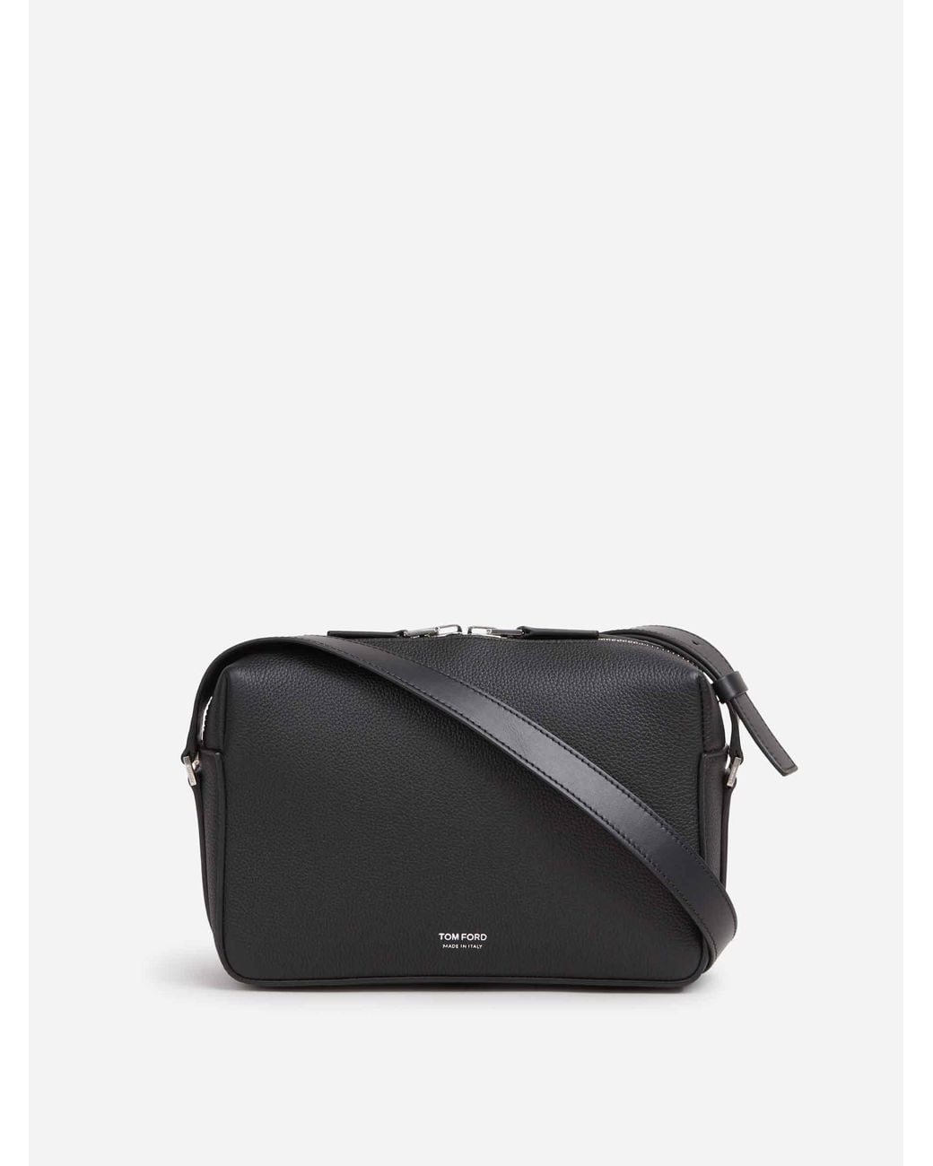 Tom Ford Black Leather Shoulder Bag for men