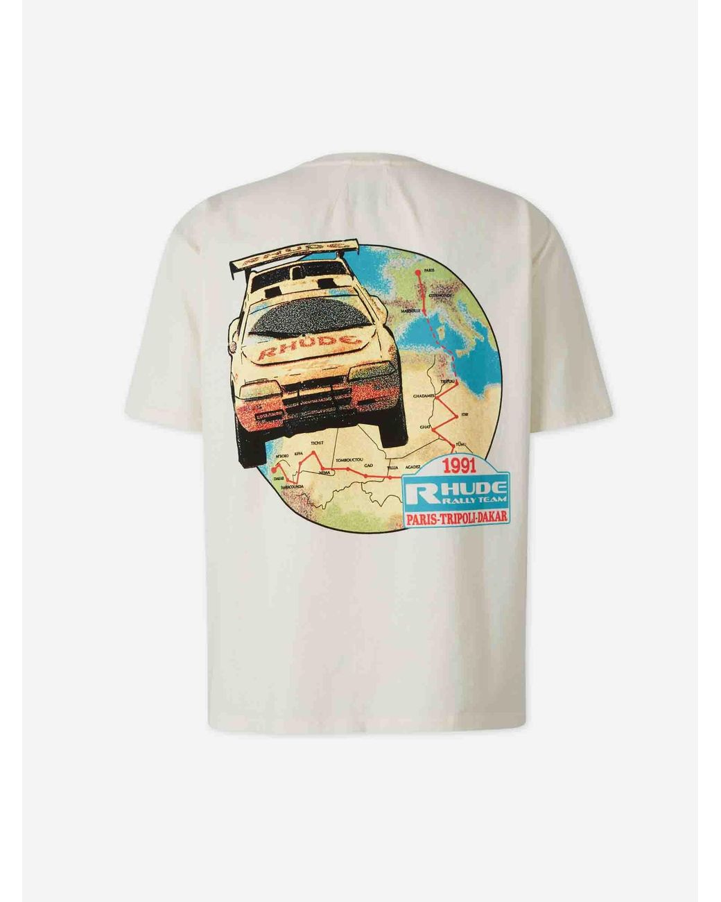 Rhude White Cotton Logo T-Shirt for men