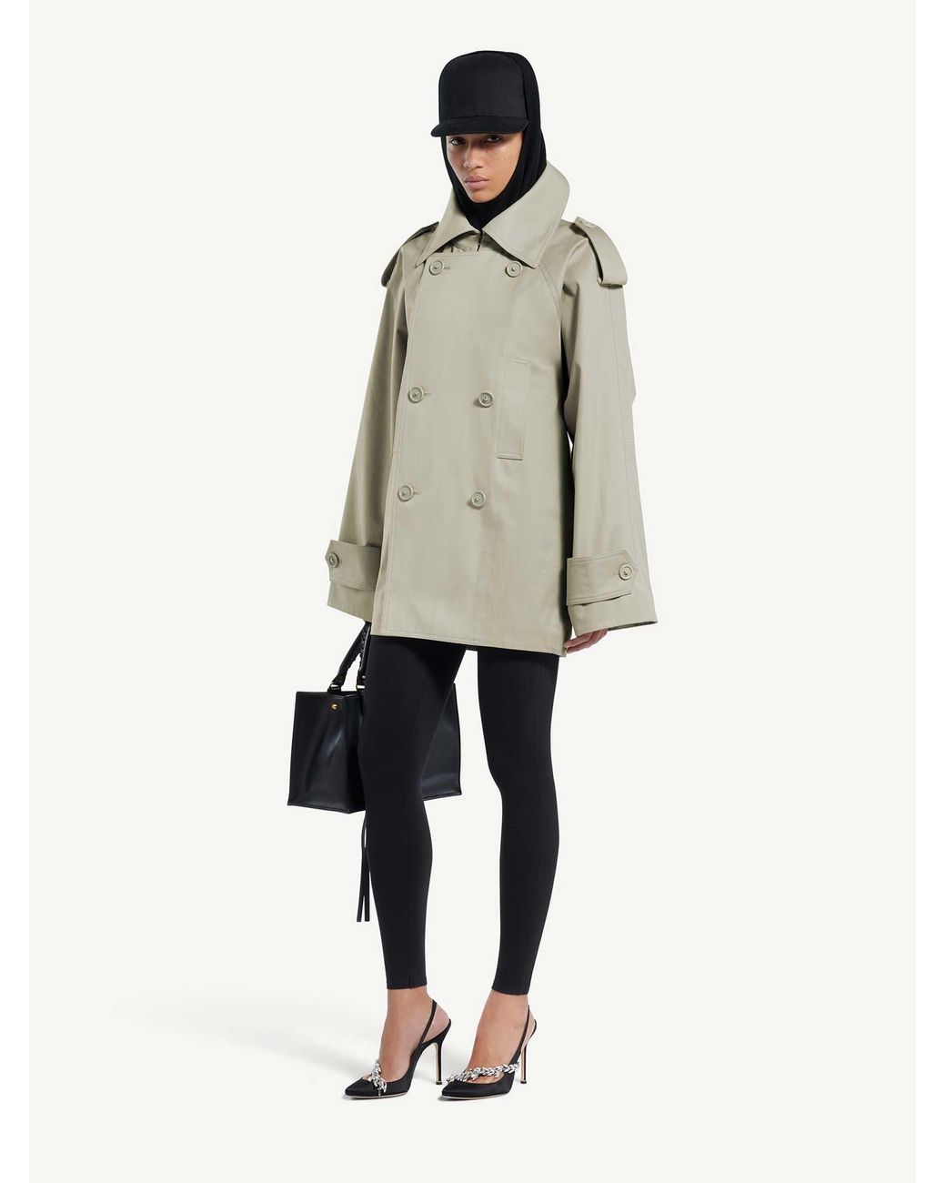 Balenciaga Multicolor Cotton Crossover Trench Coat