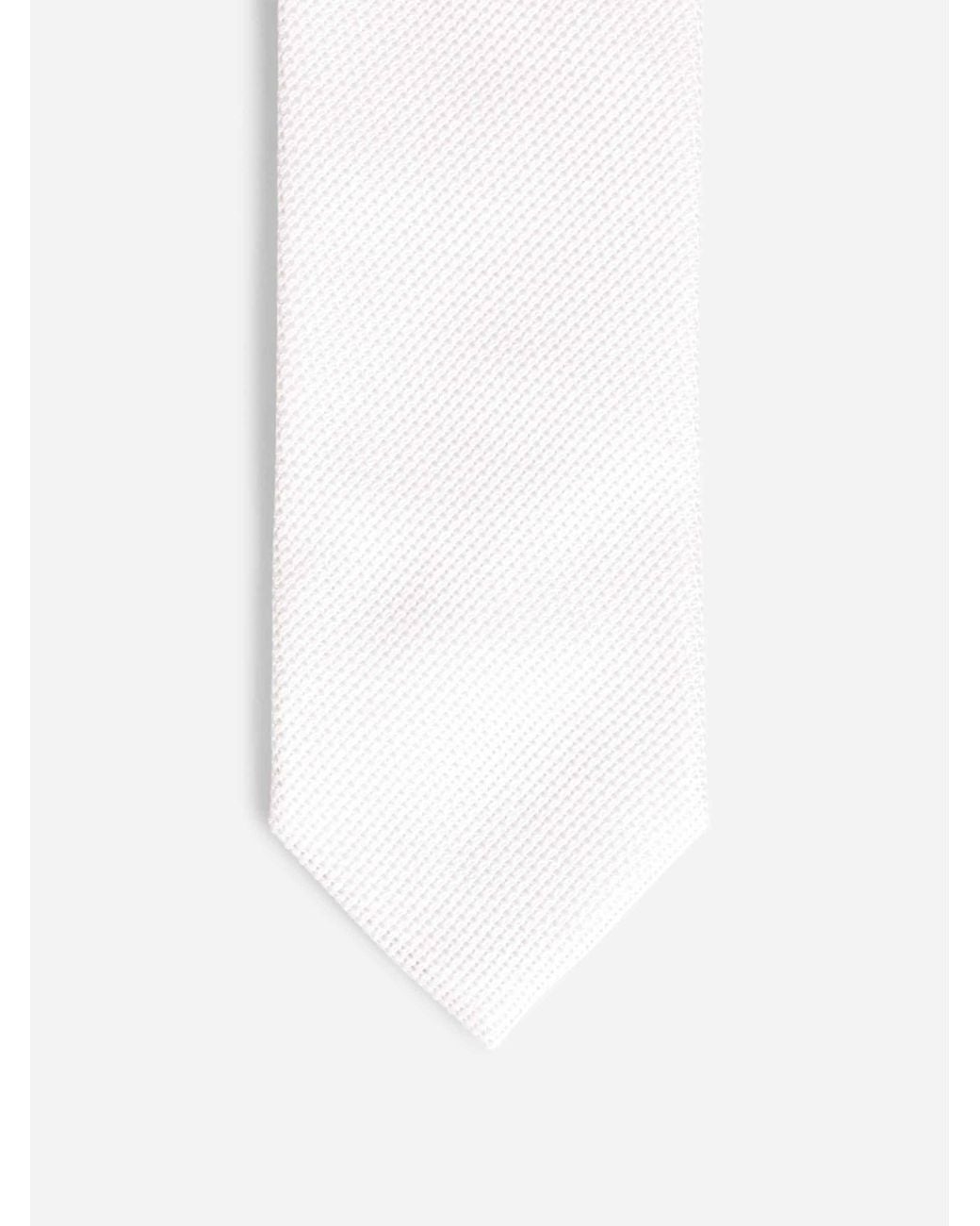 Bigi por Santa Eulalia White Interlaced Silk Tie for men