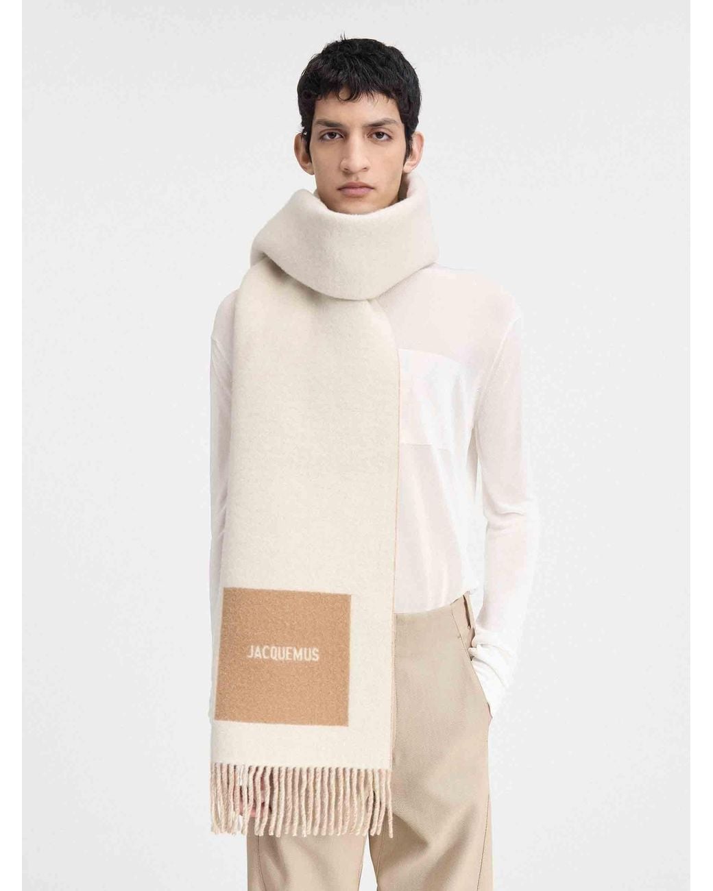 Jacquemus White Rond Carré Scarf