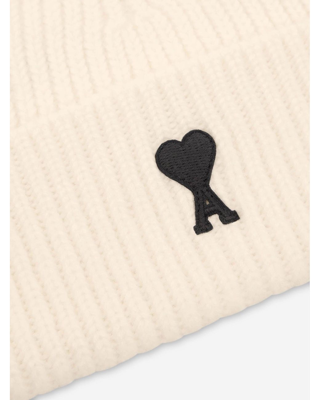 AMI Natural Wool Logo Hat for men