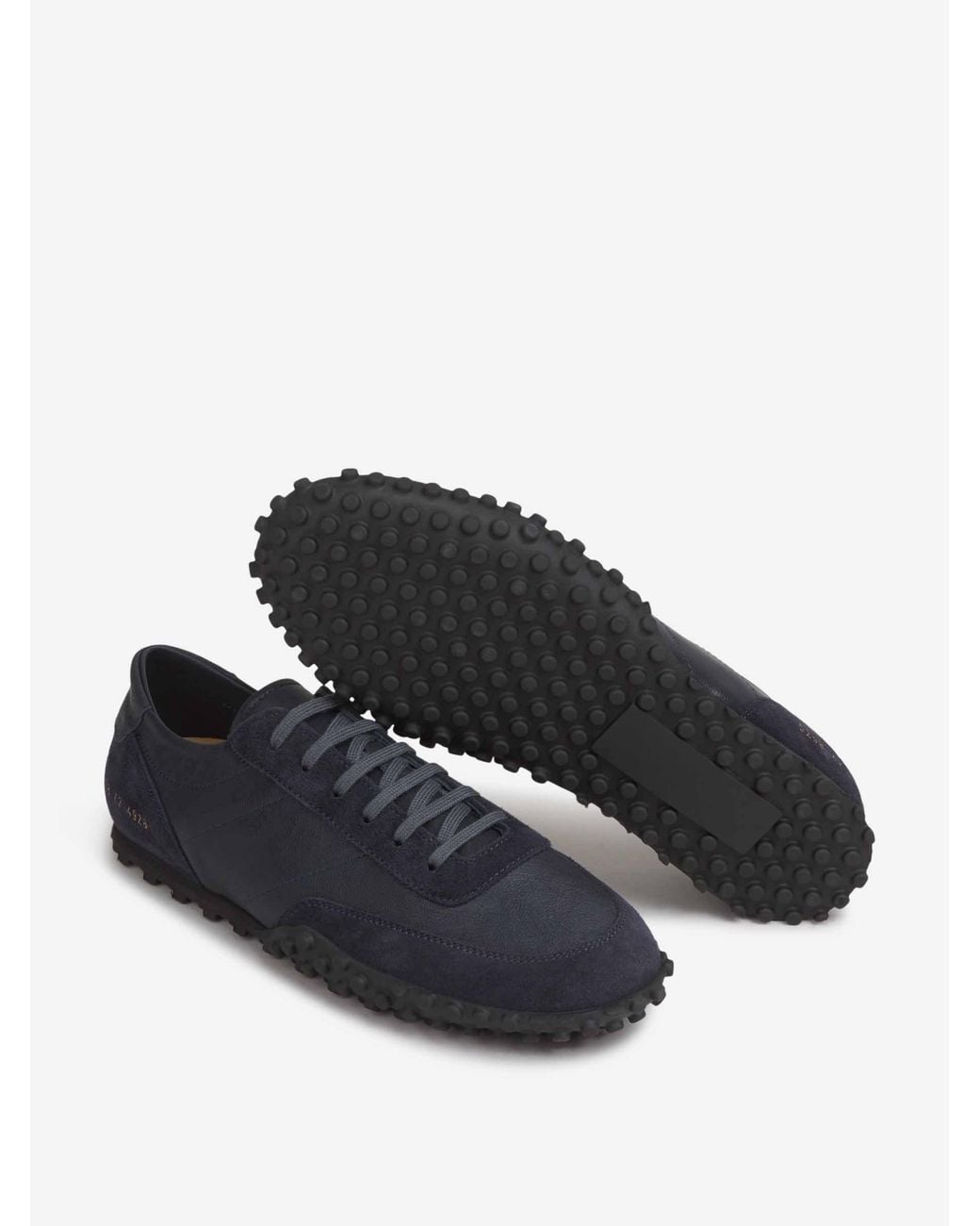Common Projects Blue Leather-Panelled Studded-Sole Sneakers for men