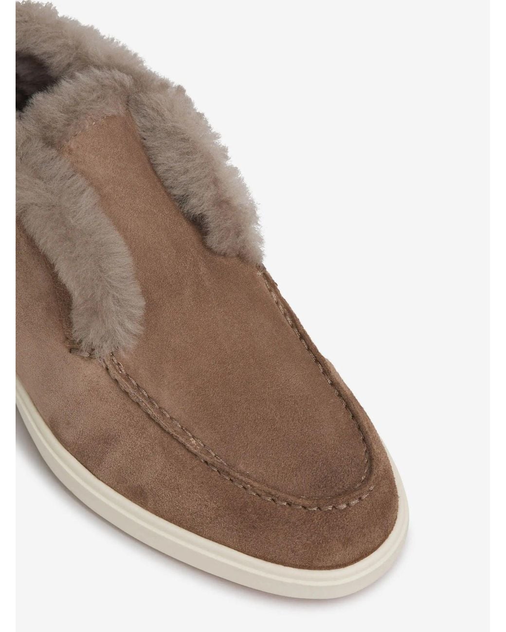 Santoni Brown Desert Boots With Fur
