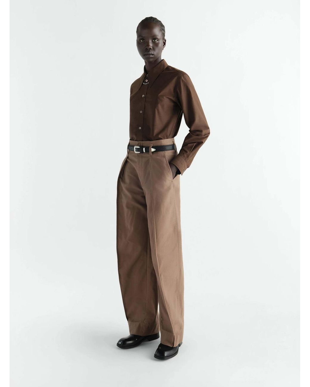 Lemaire Brown Plain Shirt