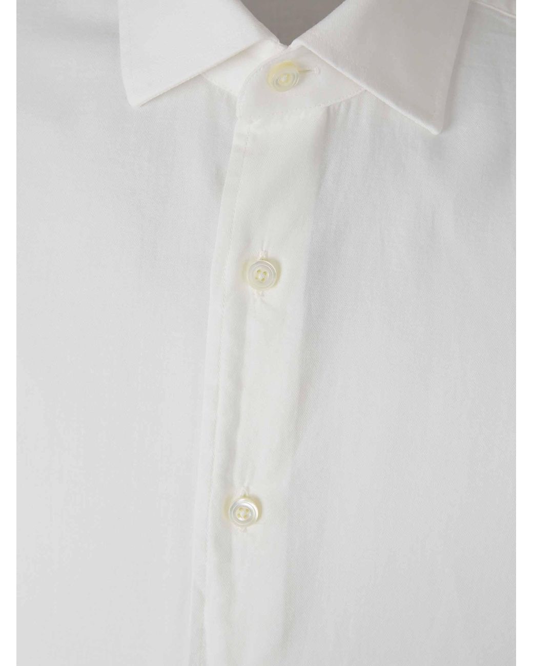 Santa Eulalia White Plain Cotton Shirt for men