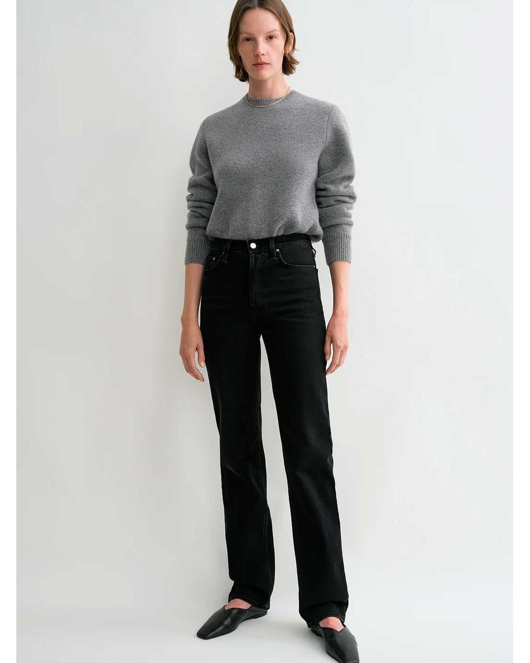 Totême Black Straight Leg Cotton Jeans