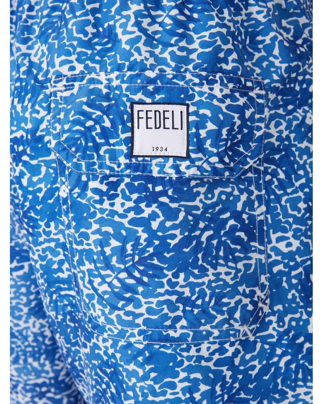 Fedeli Blue Printed Swimsuit for men