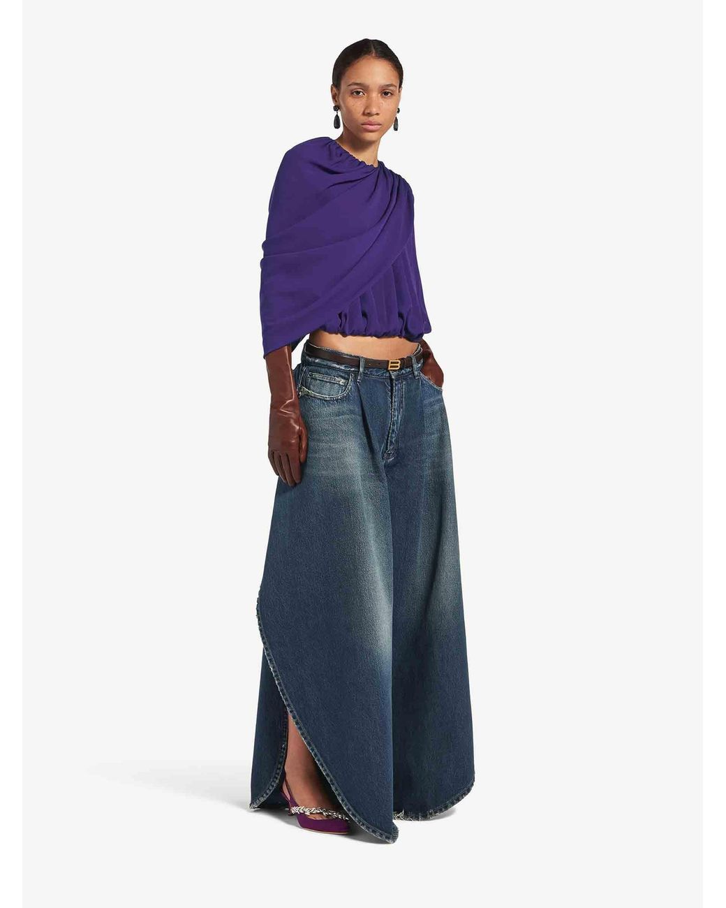 Balenciaga Purple Cape Top