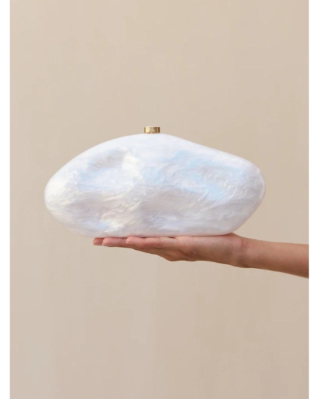 Cult Gaia White Caldera Clutch Bag