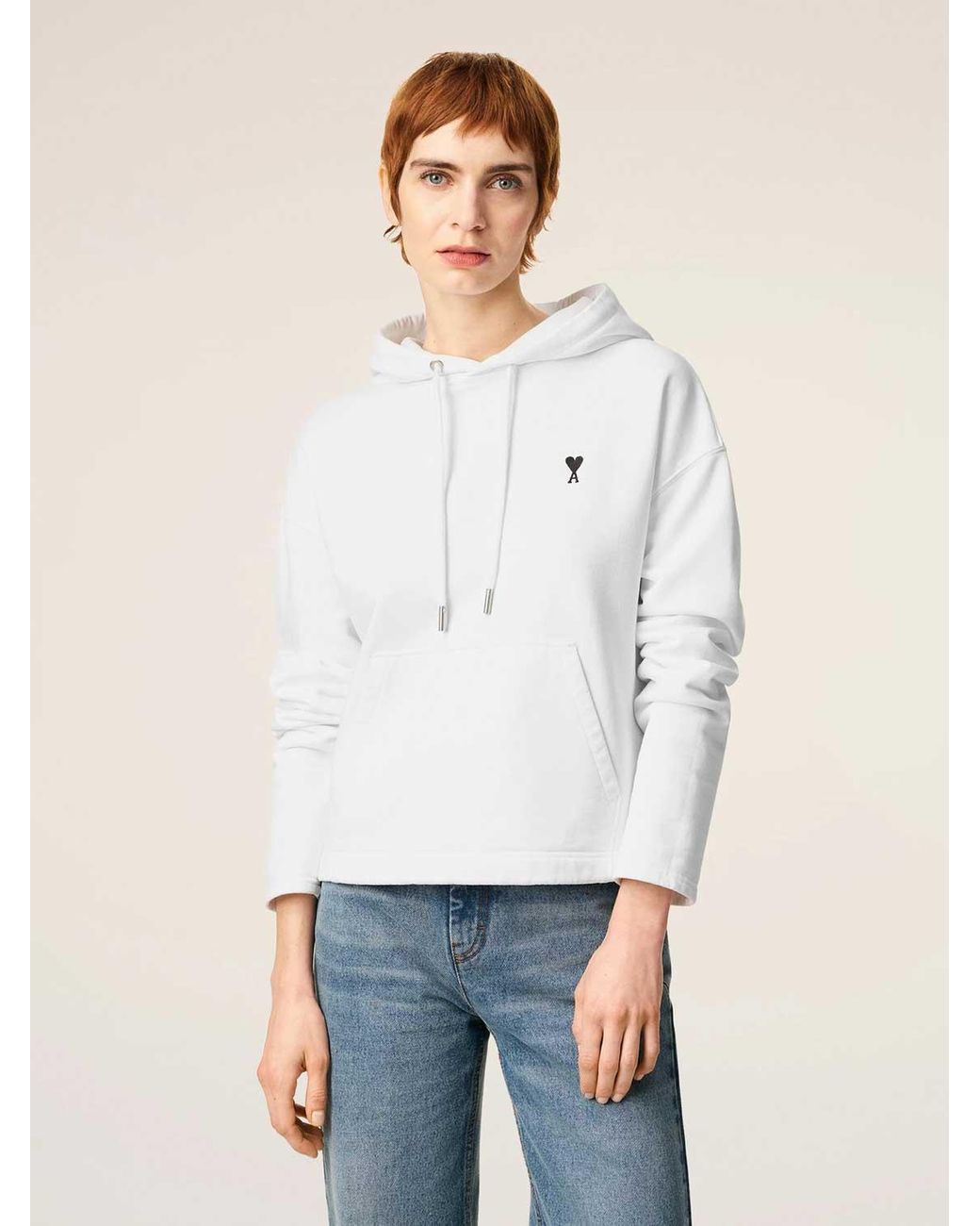 AMI White Hooded Sweatshirt Logo