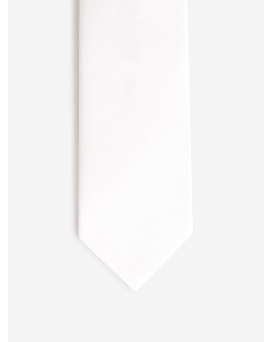 Petronius Schlichte Seidenkrawatte in White für Herren