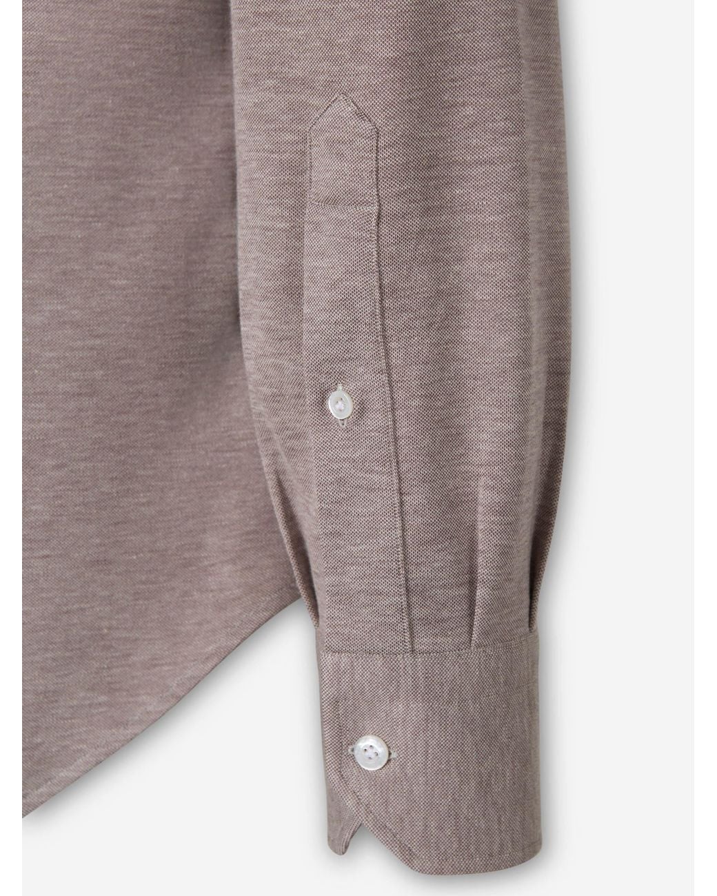 Fray Brown Plain Cotton Cashmere Shirt for men