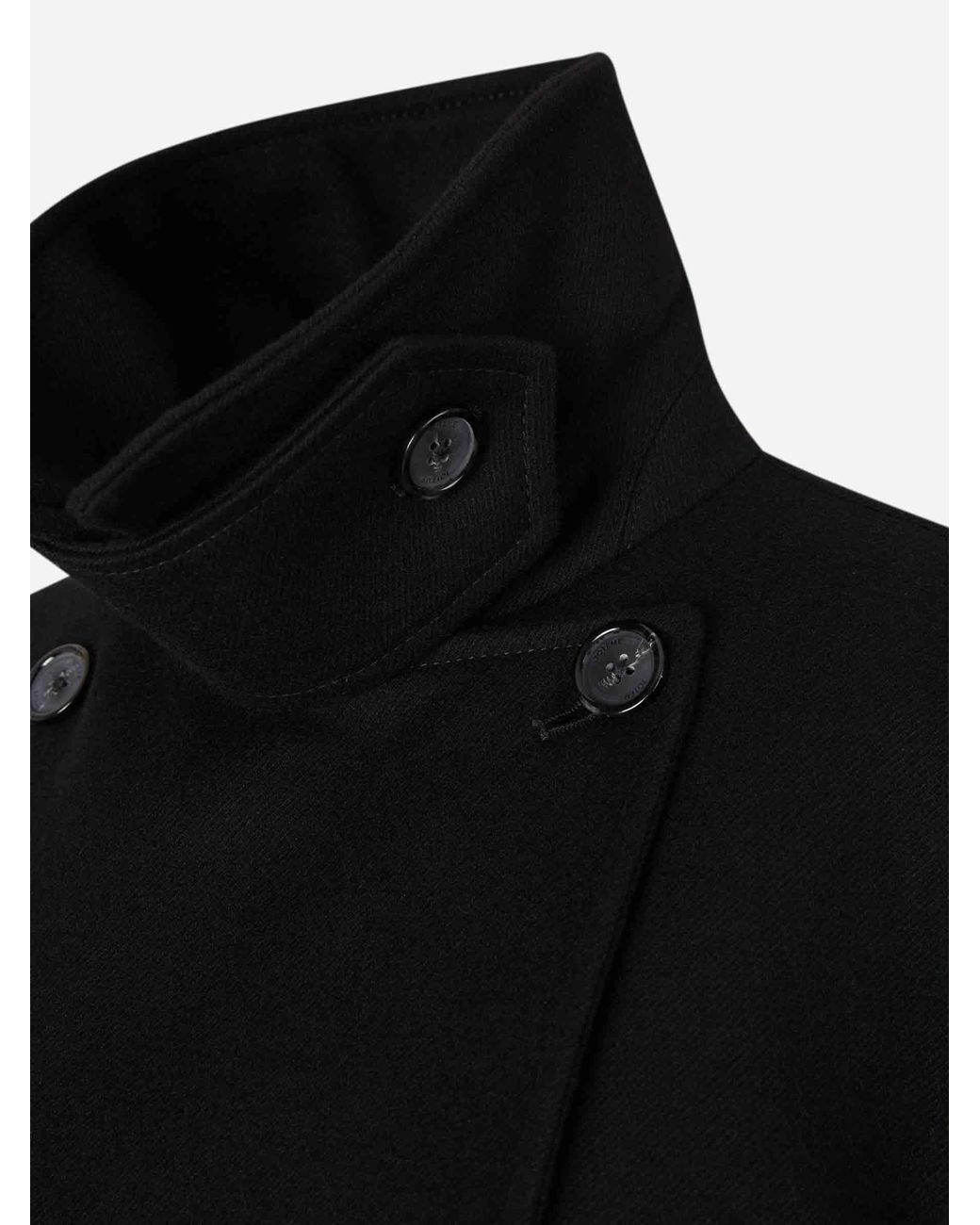 Totême Black Langer Wollmantel