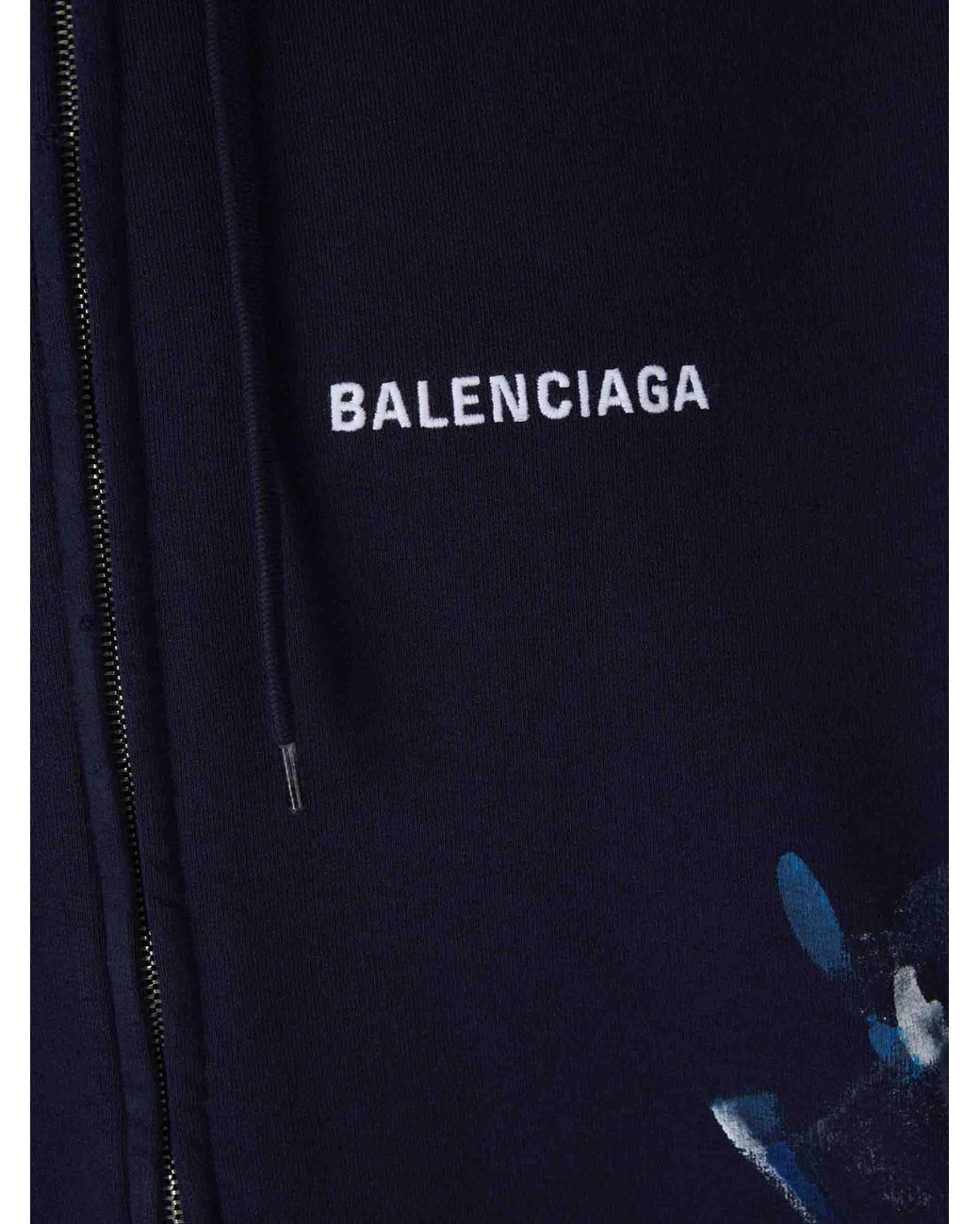 Balenciaga Blue Sweatshirt Logo Painting for men