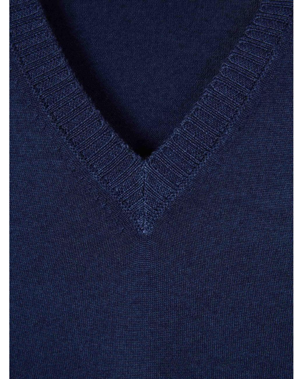 Santa Eulalia Blue V-Neck Sweater for men