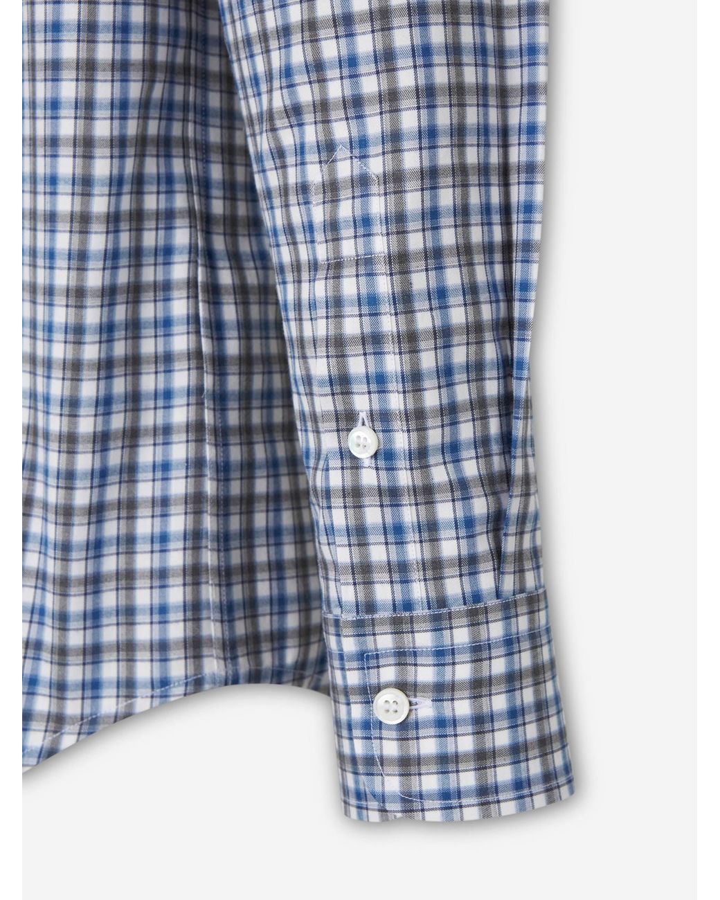 Brioni Blue Cotton Plaid Shirt for men
