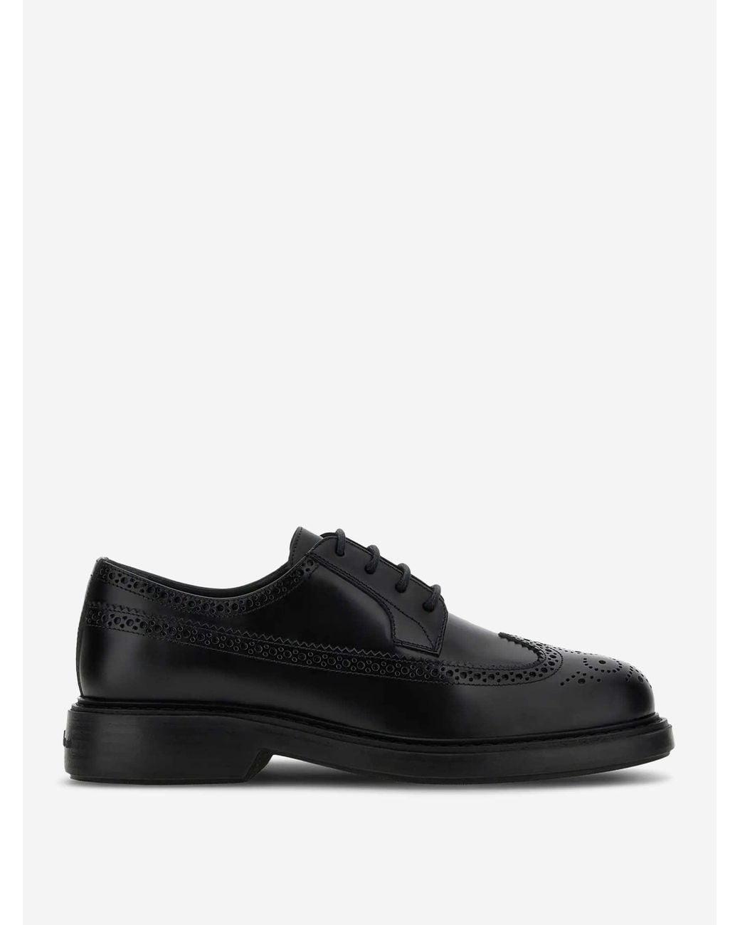 Hogan Black Derby Shoes H704 for men