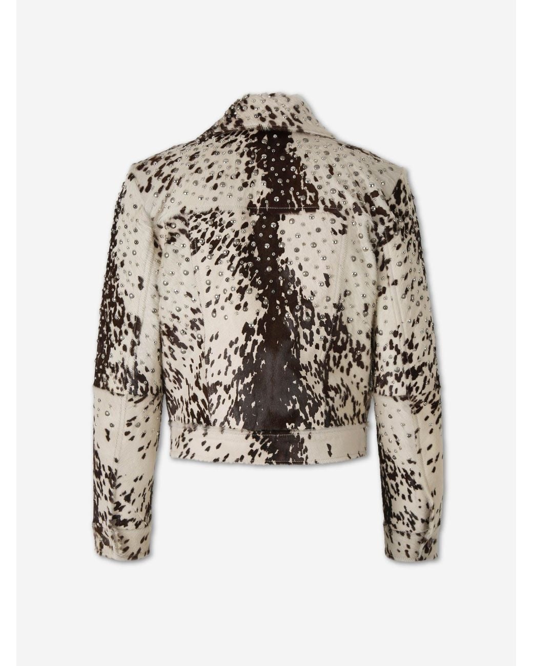 Amiri White Leather Jacket With Crystals And Studs for men