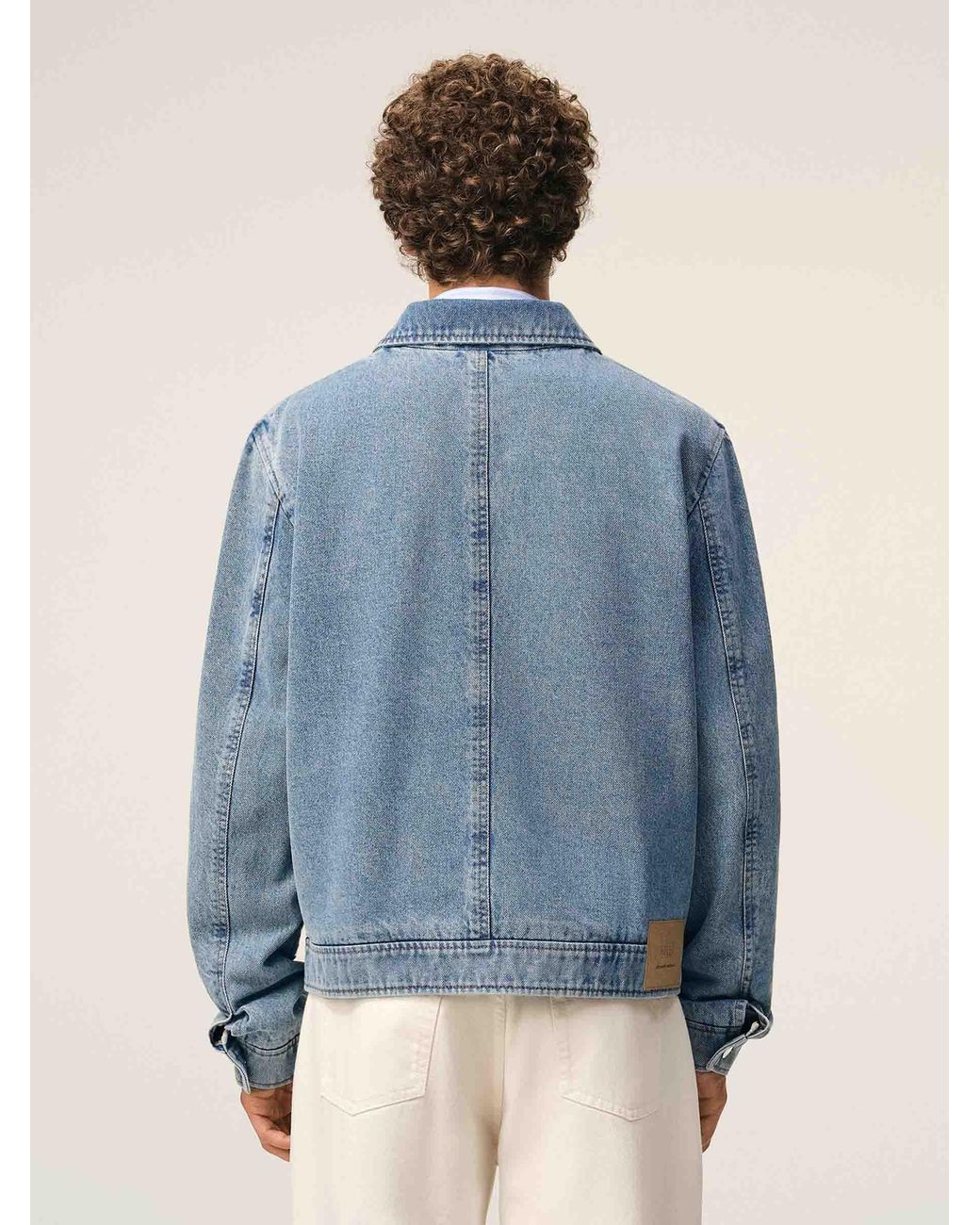 AMI Blue Casual Denim Jacket for men