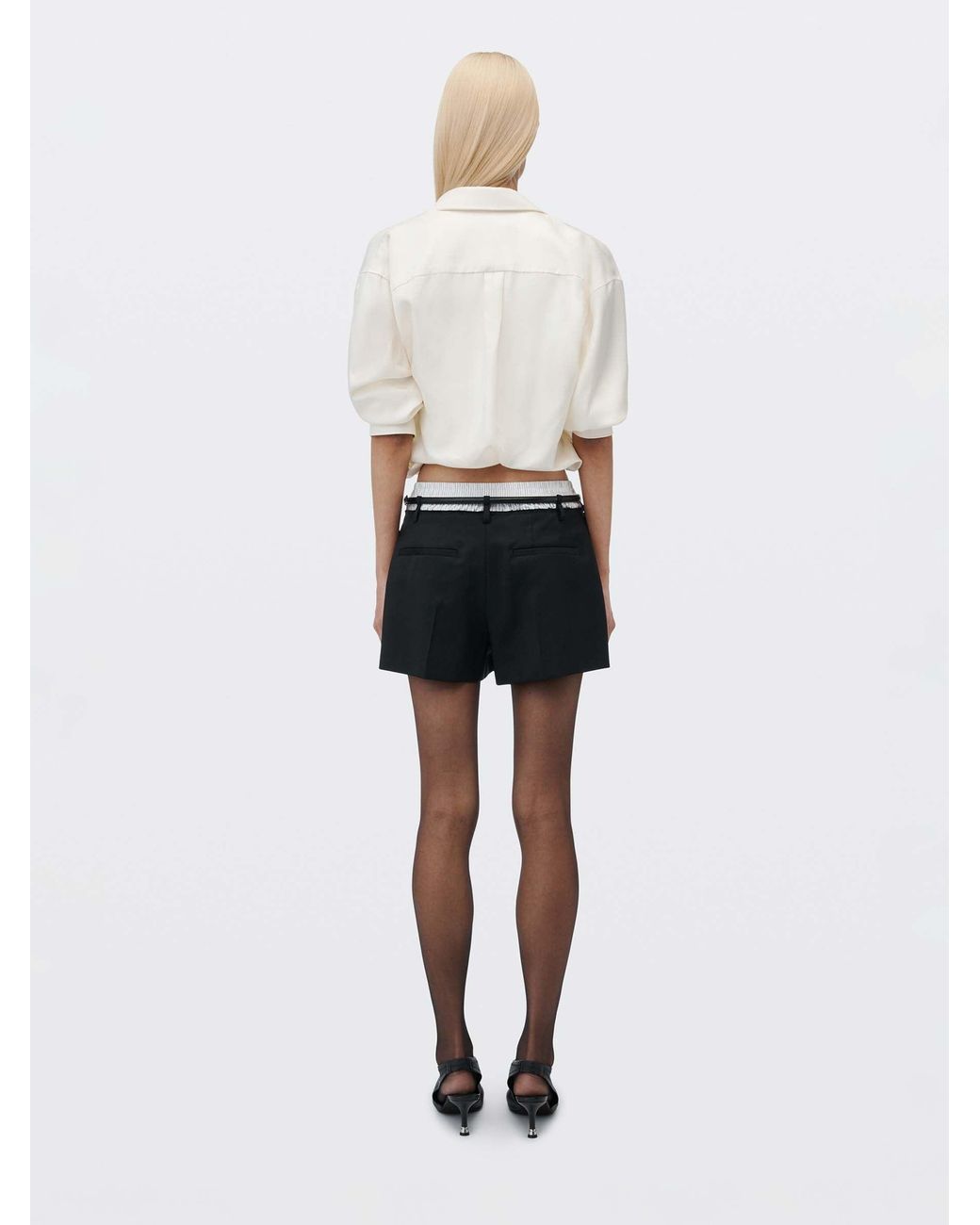 Alexander Wang Black Layered Pantsuit Skirt