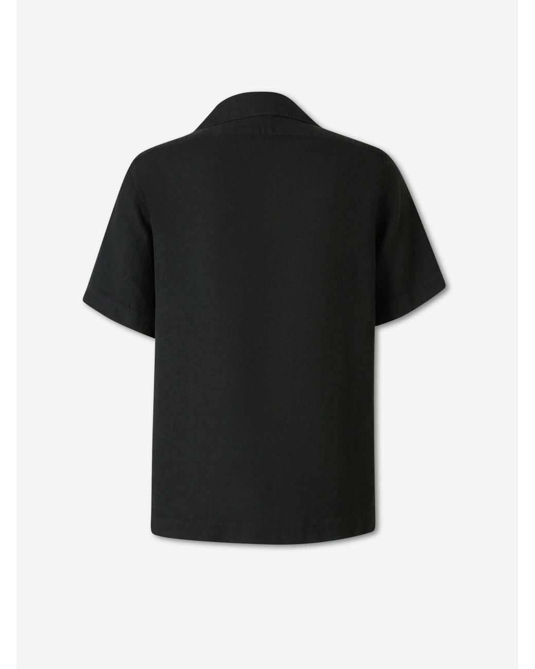 Santa Eulalia Black Short Sleeve Linen Shirt for men