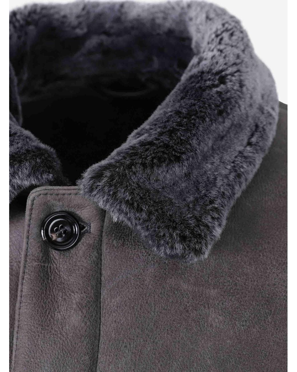 Santa Eulalia Gray Casual Leather Jacket for men