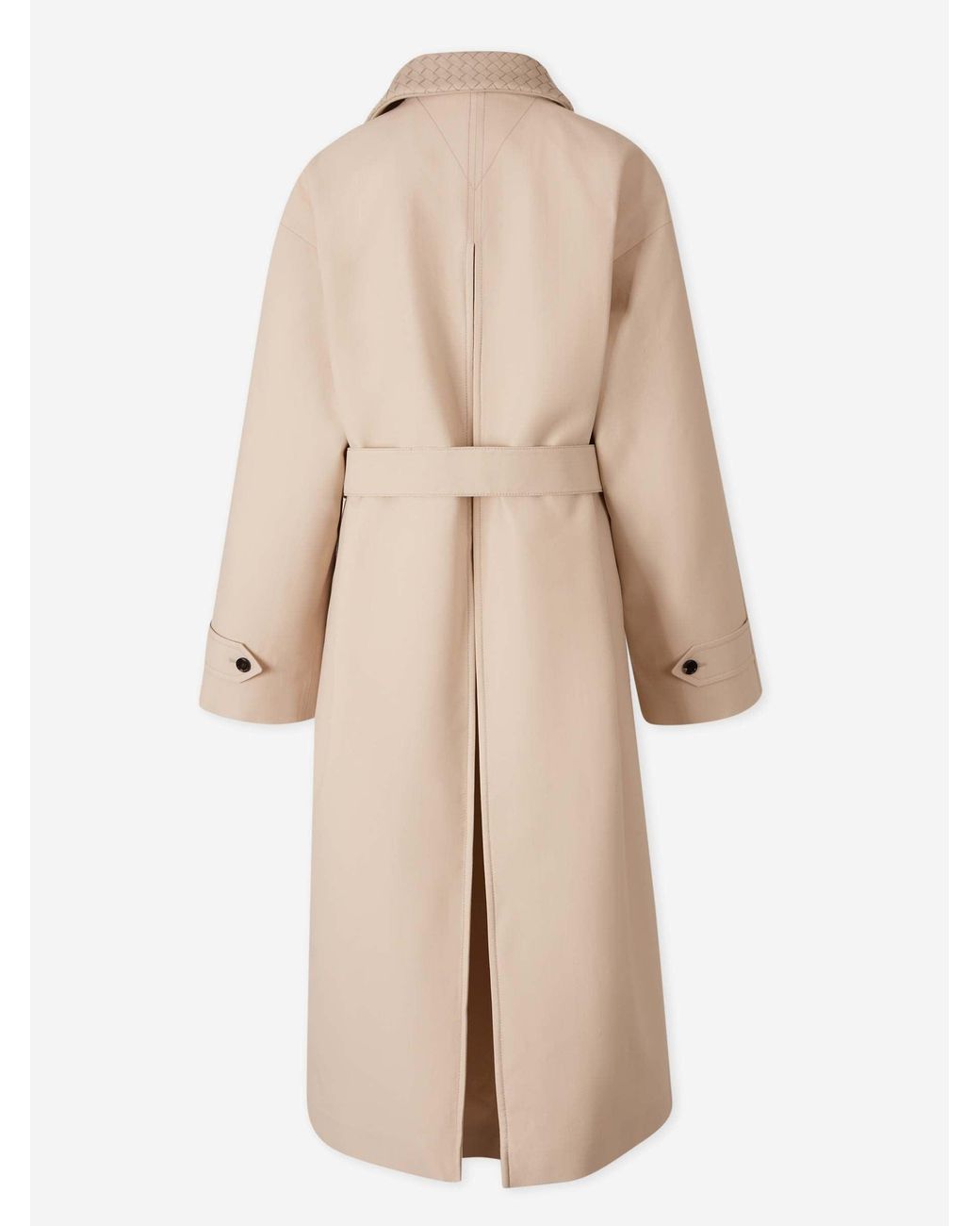 Bottega Veneta Natural Long Cotton Trench Coat