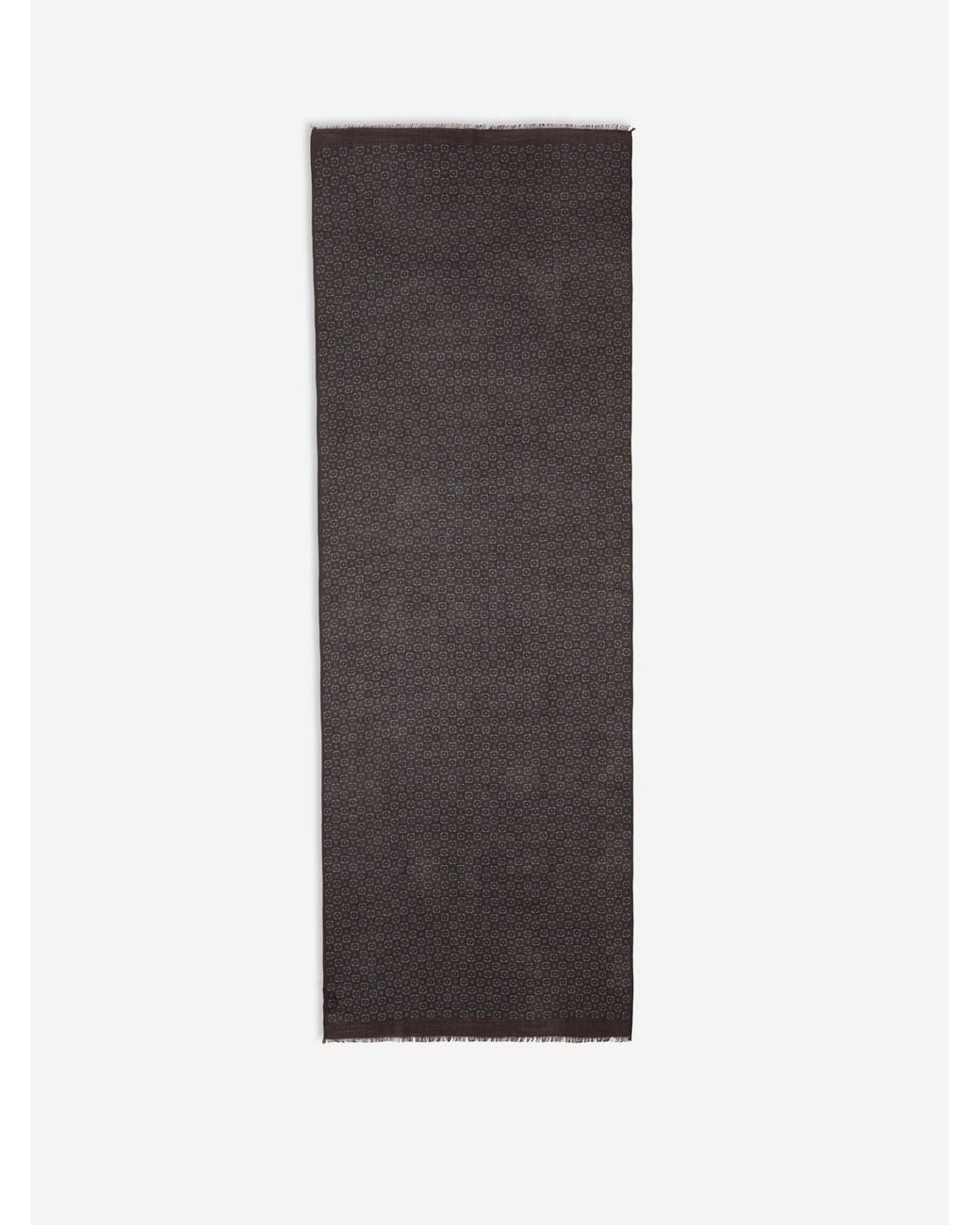 Santa Eulalia Gray Printed Wool Scarf for men