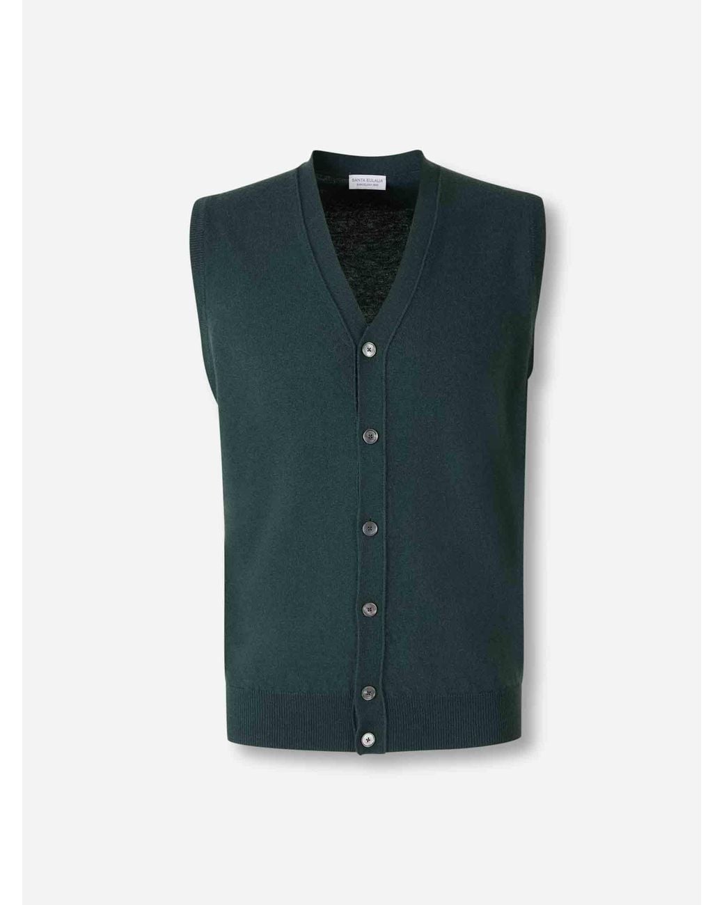 Santa Eulalia Green Wool Knit Vest for men