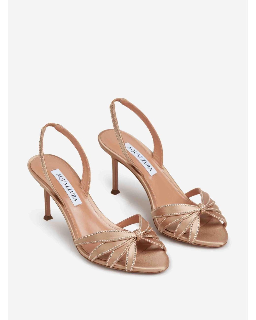 Aquazzura Natural Soulmate Crystal Slingbacks