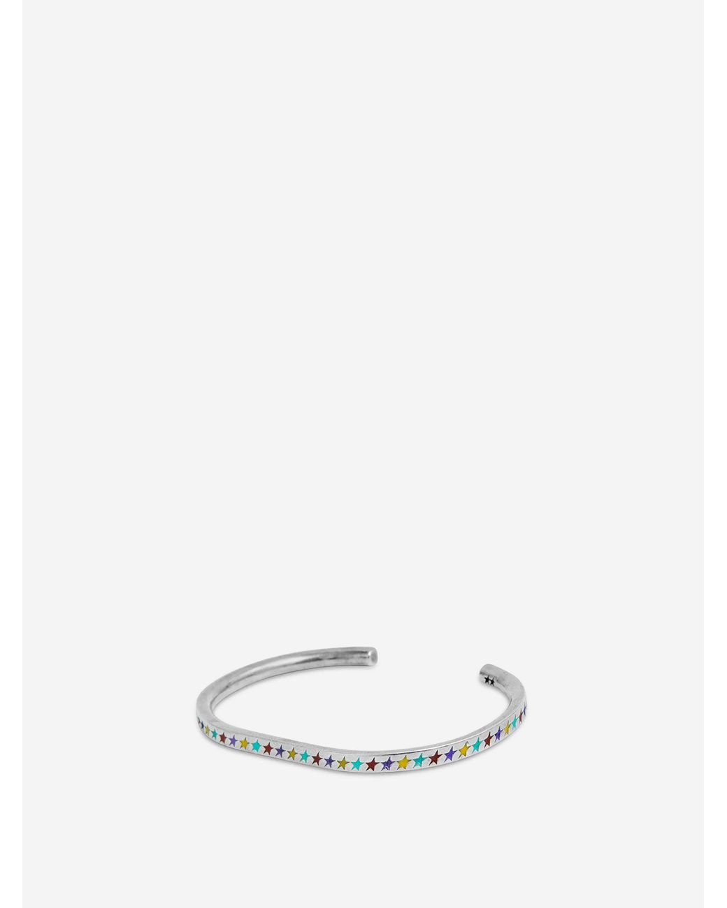 Twojeys White Starline Bangle Thin Bracelet for men