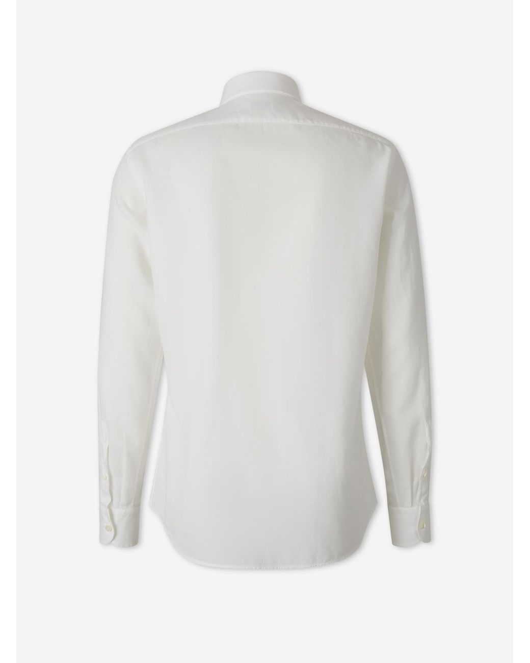 Santa Eulalia White Plain Cotton Shirt for men