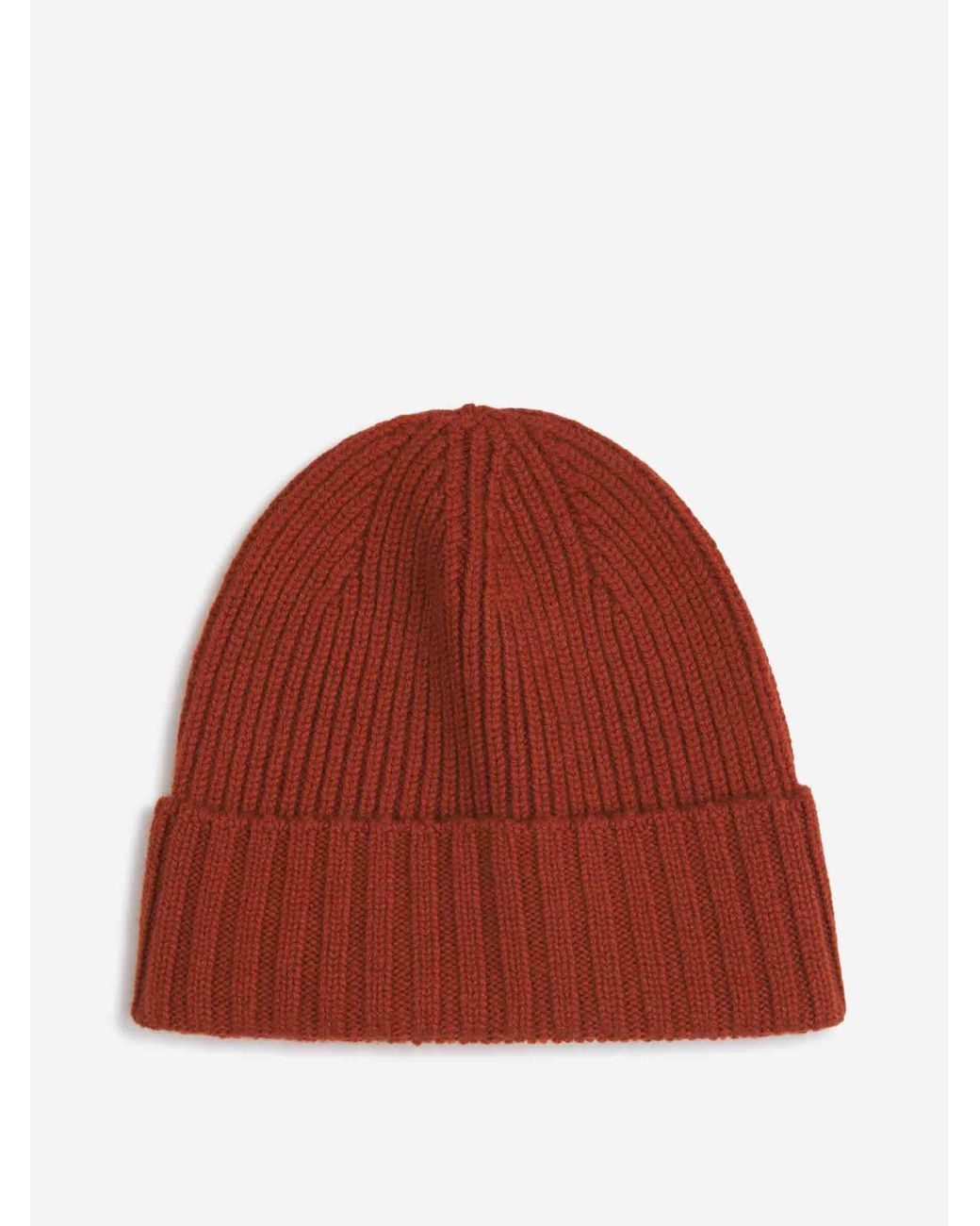 Santa Eulalia Red Ribbed Cashmere Hat for men