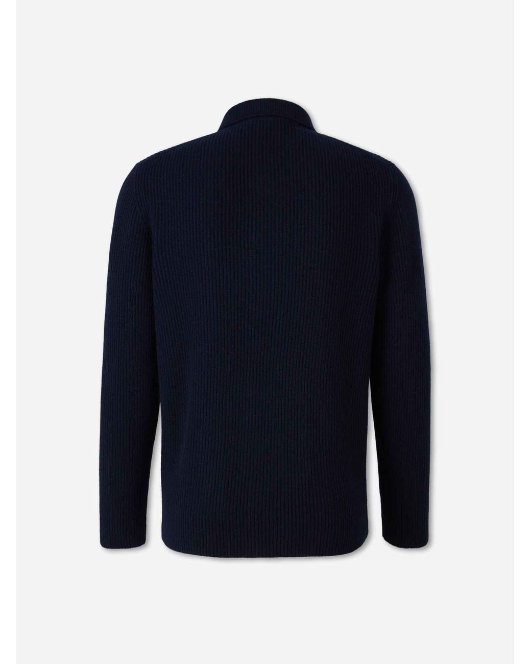 Gran Sasso Blue Cashmere Ribbed Cardigan for men