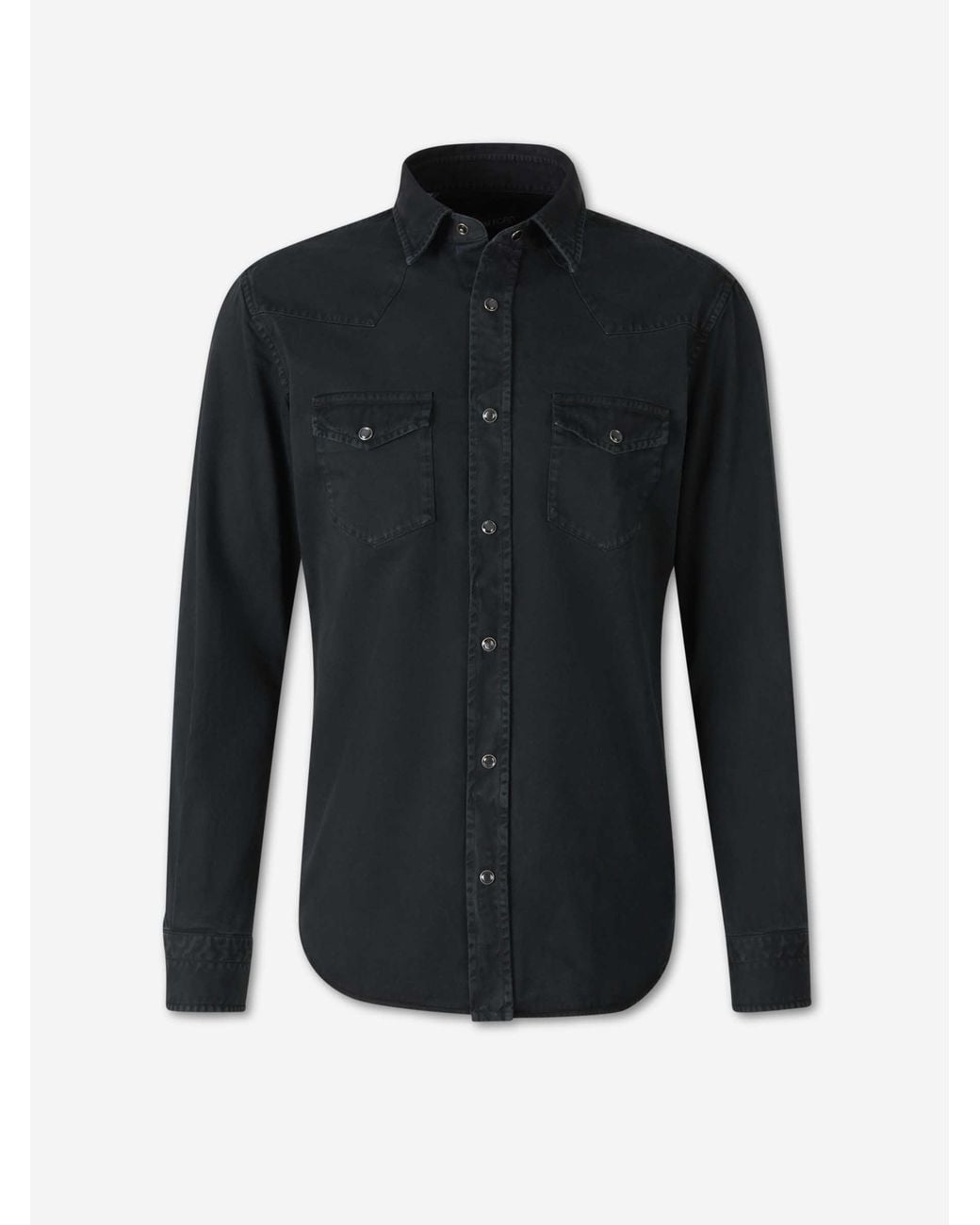 Tom Ford Blue Cotton Twill Shirt for men