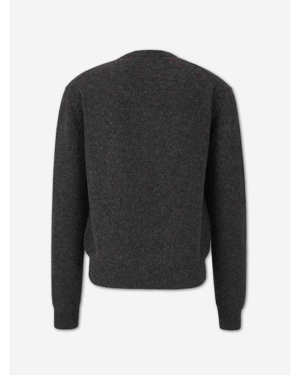 Lemaire Black V-Neck Sweater for men
