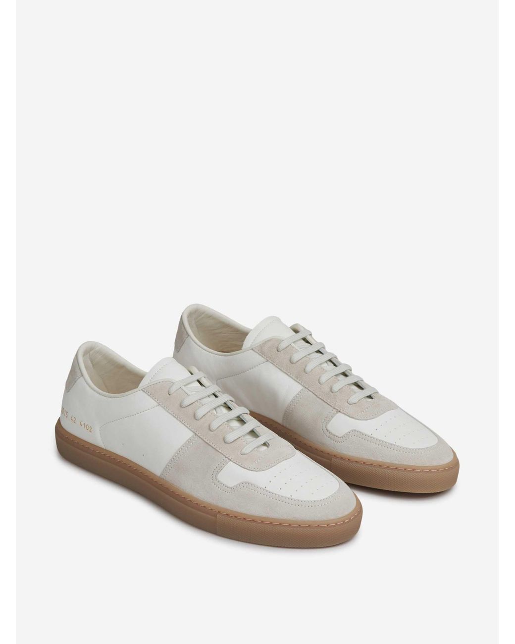Common Projects White Suede-Panelled Leather Sneakers for men