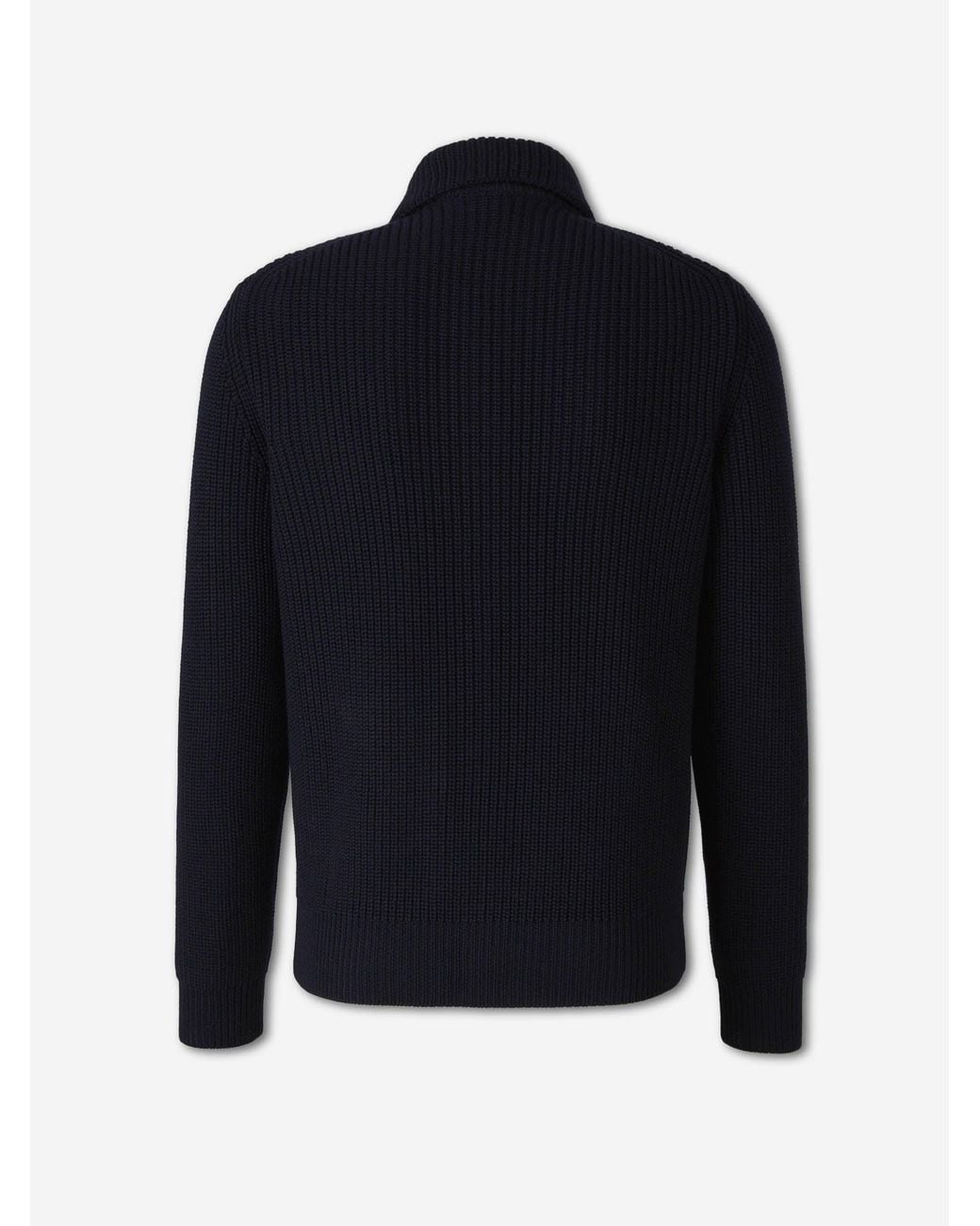 Santa Eulalia Blue Wool Cardigan With Zipper for men