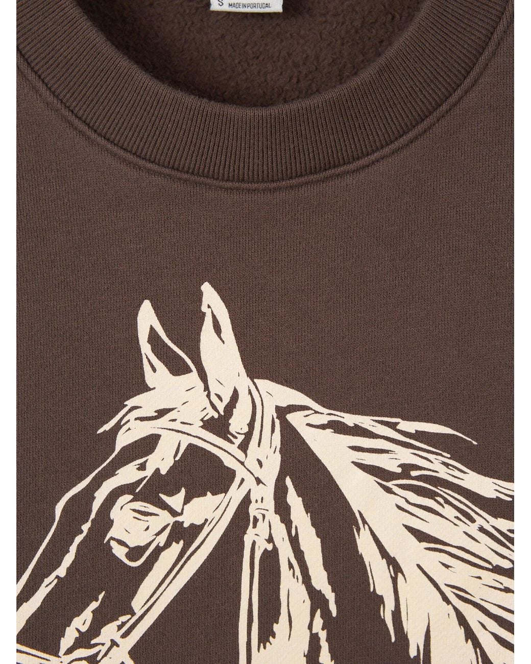 Sporty & Rich Brown Horse Crew Neck Sweatshirt