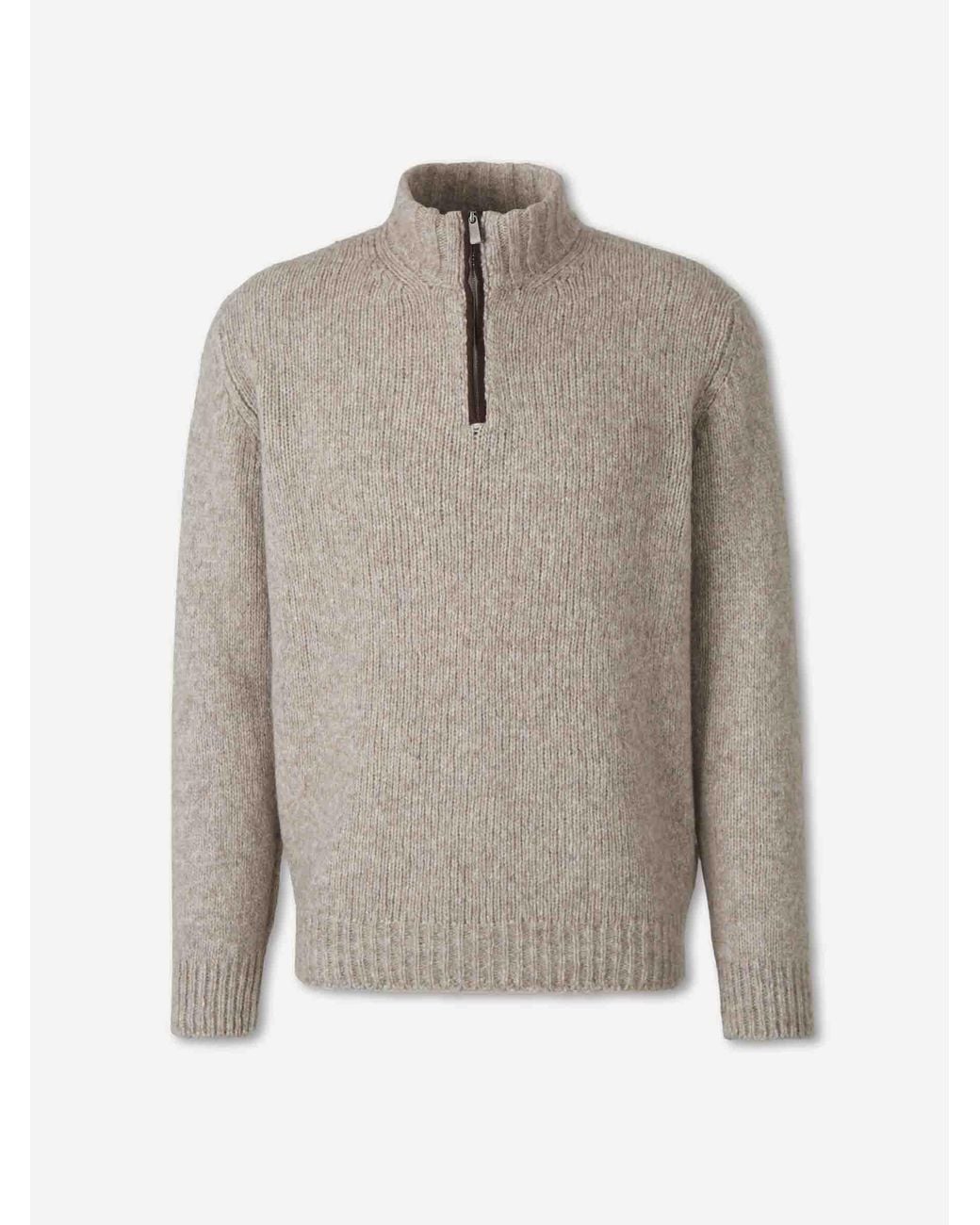Fedeli Gray Turtleneck Sweater for men