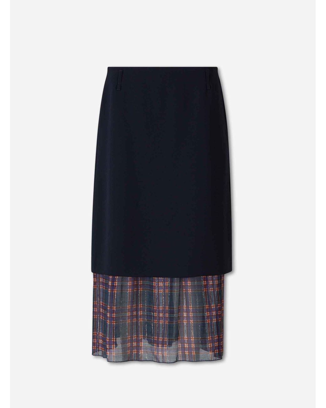Dries Van Noten Blue Layered Midi Skirt