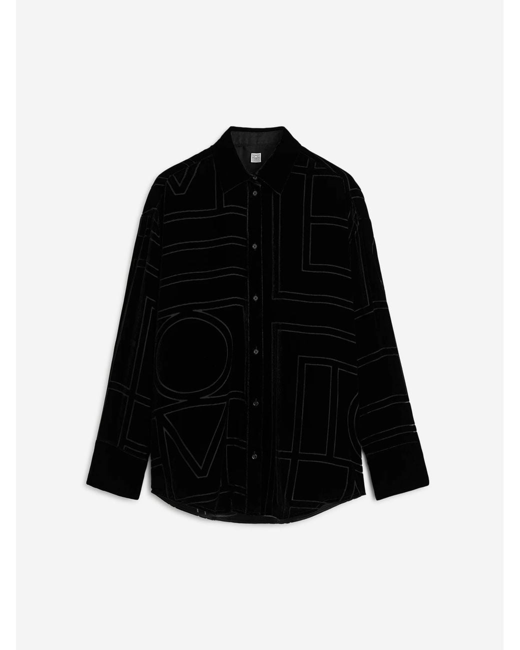 Totême Black Monogram Velvet Shirt