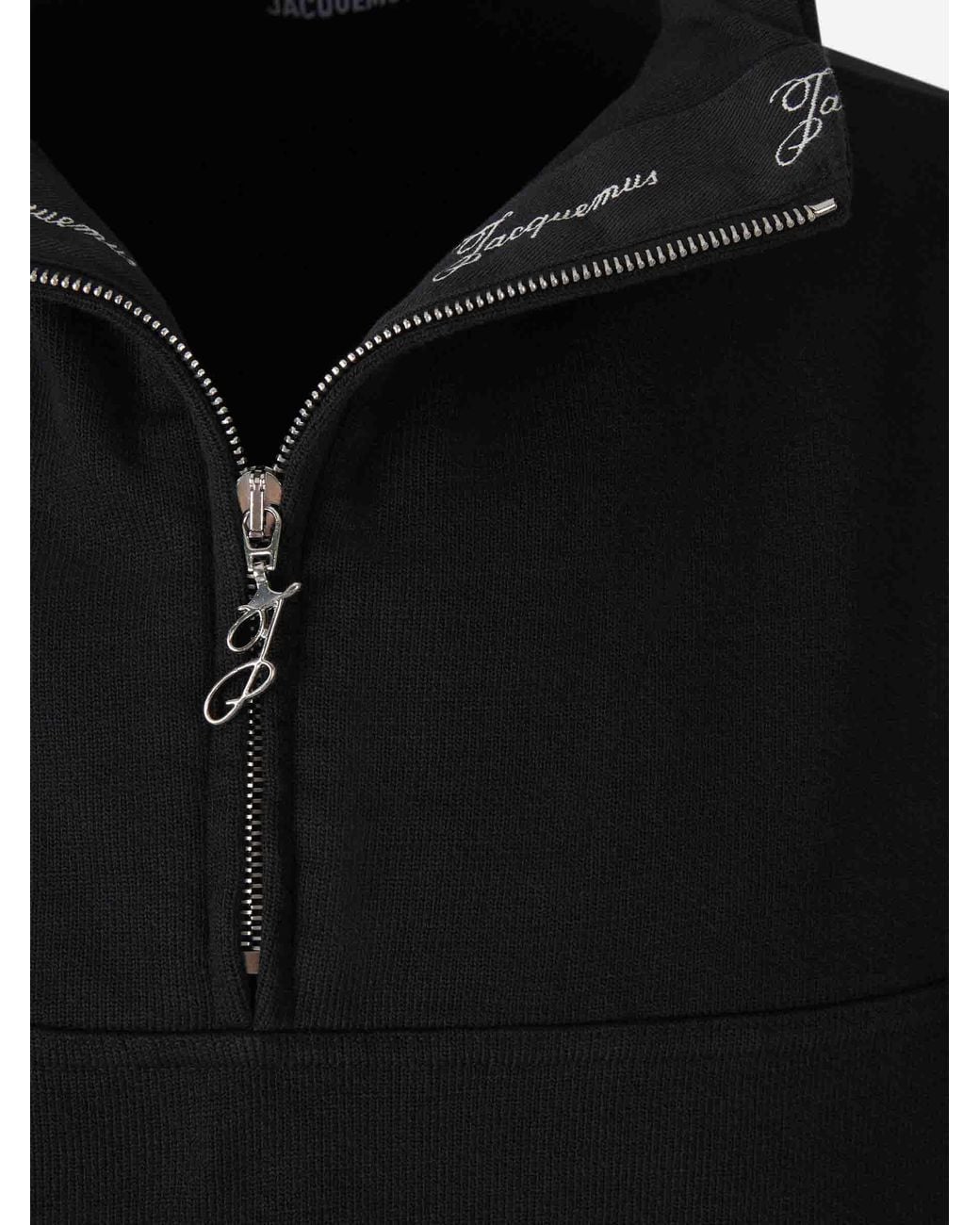 Jacquemus Black Rond Carré Zip-Up Sweatshirt for men
