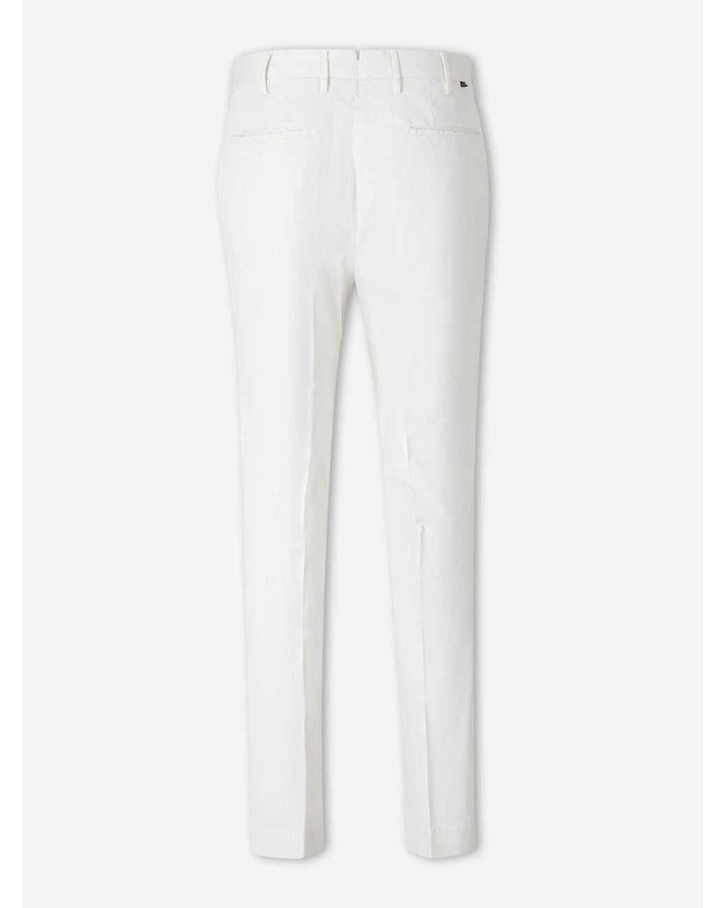 Incotex White Straight Chino Trousers for men