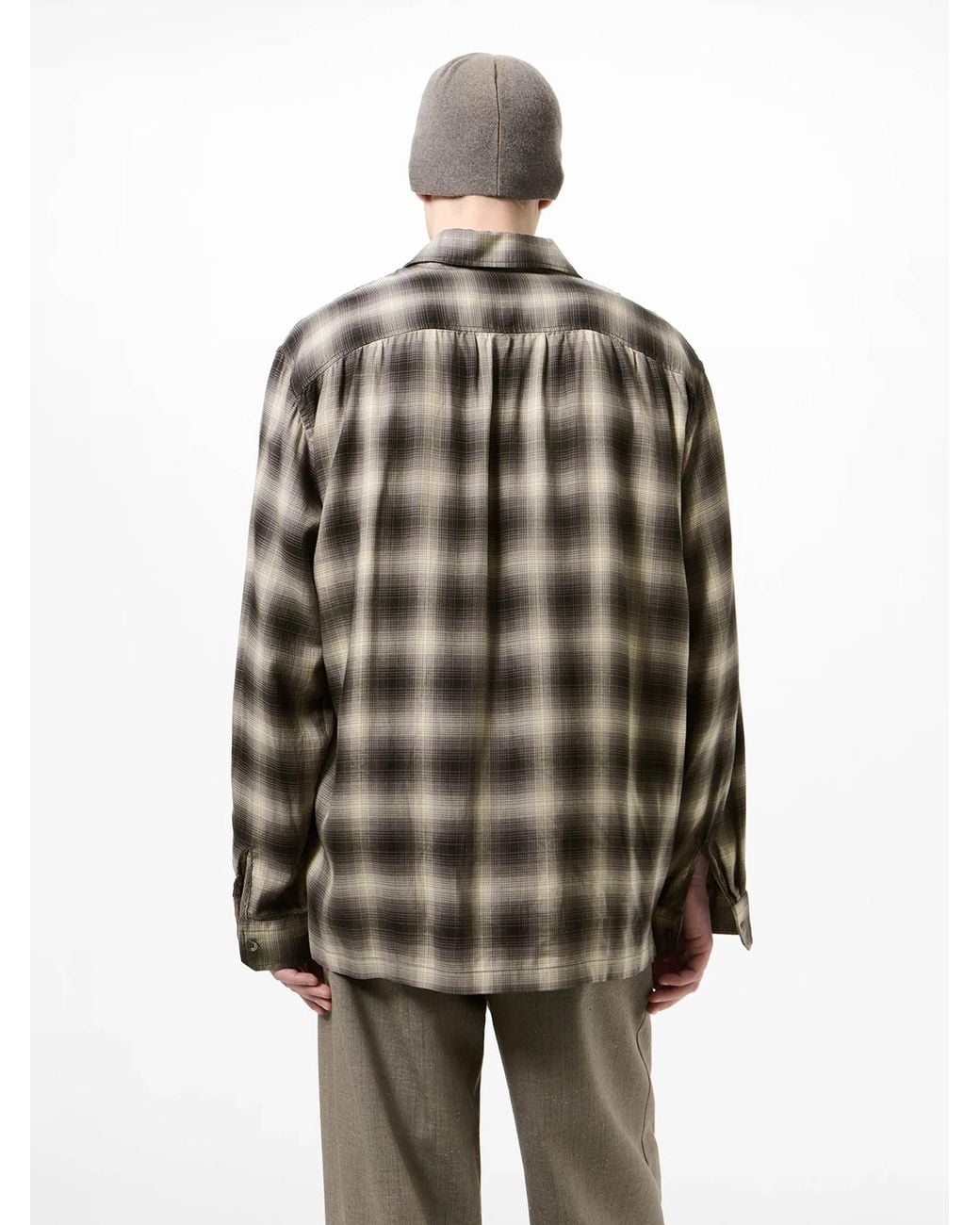 Our Legacy Brown Tencel Plaid Shirt for men