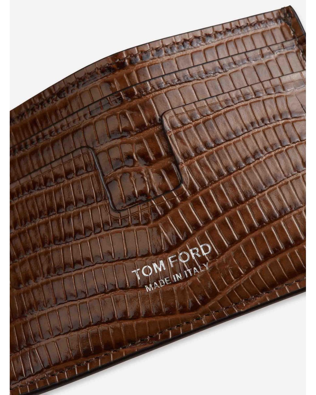 Tarjetero Efecto Cocodrilo Tom Ford de hombre de color White